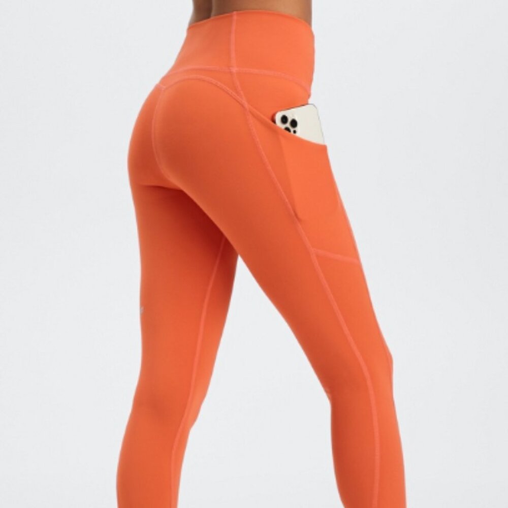 Fabletics Oasis PureLuxe High-Waisted 7/8 Leggings: Burnt Ochre
